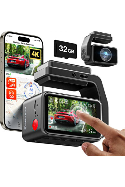 Red Tiger 4K Front Touch Screen Voice Control Dash Cam 2.2inch