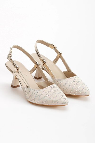 Satenora Verla Women's Satin Patterned Heeled Shoes