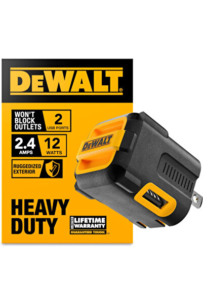Dewalt NeverBlock 2-Port Worksite USB Wall Charger