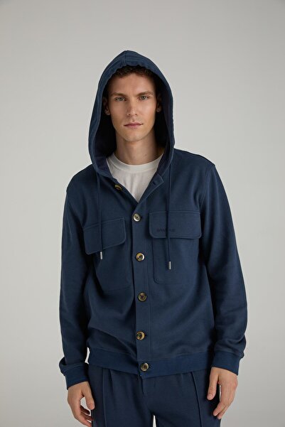 Brand Up Textured Hooded Jacket