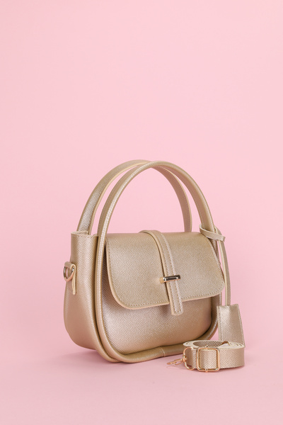 NOTHING Geantă de umăr și crossbody pentru femei, cu detaliu auriu, curea reglabilă, cu eșarfă, cadou, auriu, Milan