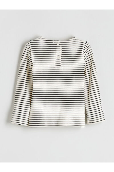 LC Waikiki New Season Baby Collar Long Sleeve Striped Girl's T-Shirt