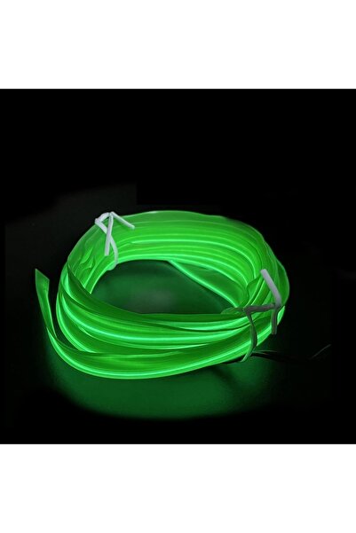 Generic شريط إضاءة نيون LED للسيارة مزود بمحول ولاعة سجائر 12 فولت للديكور الداخلي باللون الأخضر