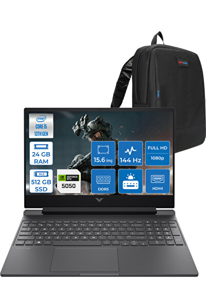 HP Victus Intel® Core™ I5-13420H 24GB Ddr5 512GB 8GB/RTX5050 15.6" 144Hz FDOS...