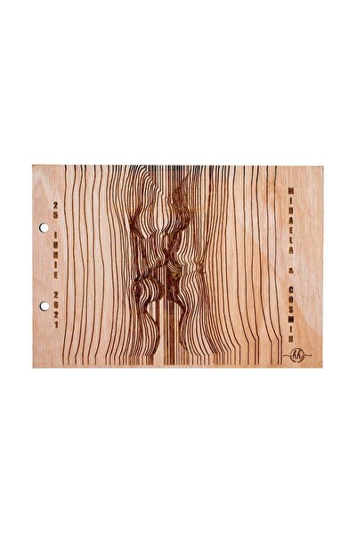 OEM Album Foto de Nunta Personalizat din lemn GuestBook Sarut 30x21 cm