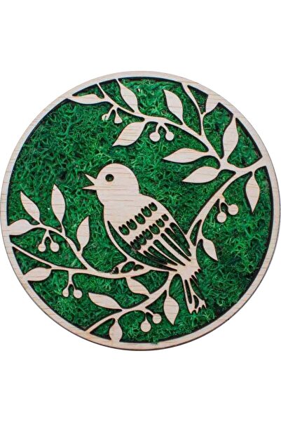 OEM Decor Vrabiuta HH1535 din lemn Personalizat cu Licheni - 30x30 cm