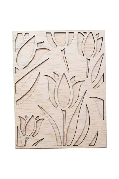 OEM Decor Lalele Blank HH1513 din lemn pentru Licheni - 30x38 cm