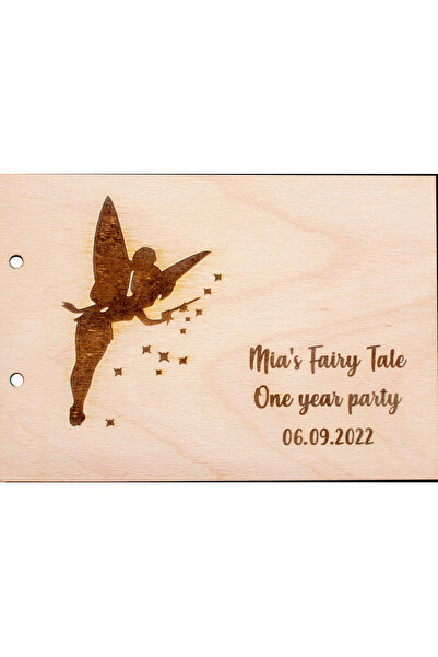 OEM Album Foto GuestBook Botez HH1606 Personalizat din lemn Fairy 30 x 21 cm