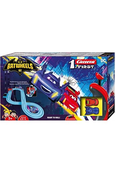 Carrera First DC Batwheels Slot Car Race Track Set | 2.9 m Track, 2 Players, Ages 3+