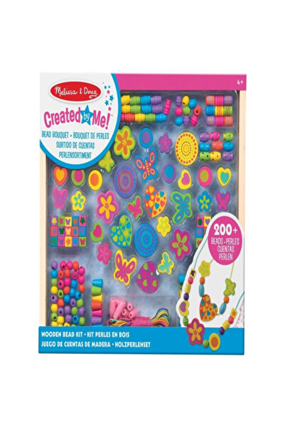 Melissa & Doug من صنعي! مجموعة باقة خرز خشبية فاخرة