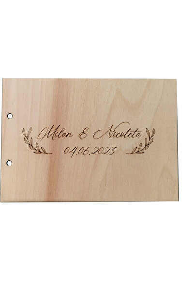 OEM Album Foto GuestBook Nunta HH1640 Model Frunze Personalizat din lemn 30 x...