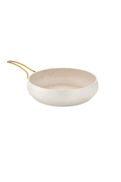 LAVONNI Caldora 24 cm Casserole Granite Metal Handle Pan Cream