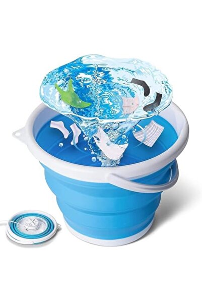 Generic Portable Folding Washing Machine 10L Capacity DLC 37154, Front Load, Blue