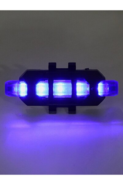 PeraPelis Bisiklet Arka Stop Lambası/Usb Şarjlı 4 Modlu Çakar Lambası Mavi