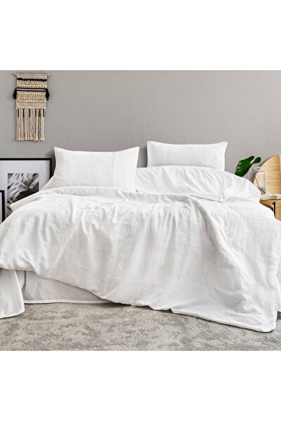 Schafer Home Etamine Cotton Çk Bedding Set 4 Pieces-White