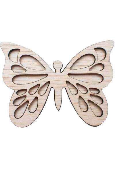 OEM Decor Fluture cu Capac Blank HH1514 din lemn pentru Licheni - 12X9 cm