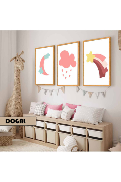 Harika bir ev Dečija soba Dnevna soba - Minimalistički Moderni Boemski ROZE T...