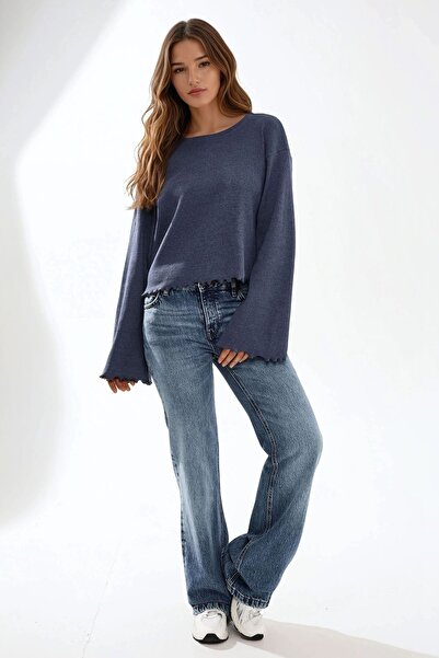 Hiccup Oversize Long Sleeve T-Shirt with Sleeve and Hem Detail