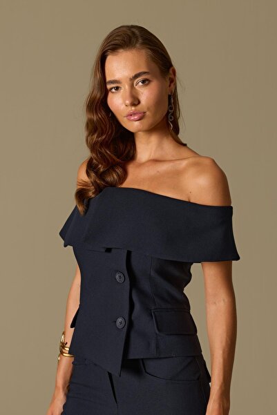 NOK İSTANBUL Iconic Carrie Tailored Vest Dark Blue