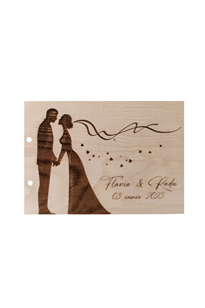 OEM Album Foto GuestBook Nunta HH1631 Personalizat din lemn - Mire si Mireasa...
