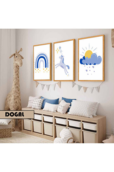 Harika bir ev Dečija soba Dnevna soba - Minimalistički Moderni Boemski PLAVI ...