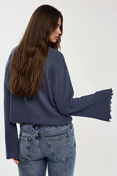 Hiccup Oversize Long Sleeve T-Shirt with Sleeve and Hem Detail
