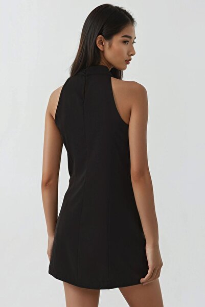 Hiccup Degaje Yakalı Drape Detaylı Mini Elbise