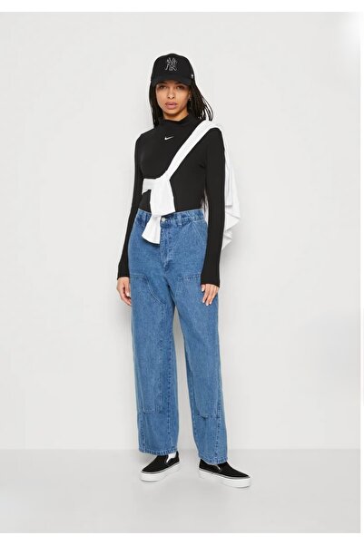 Nike Sportswear Essential Women's Long Sleeves Women's T-shirt Uzun Kollu Siyah Kadın T-shirt