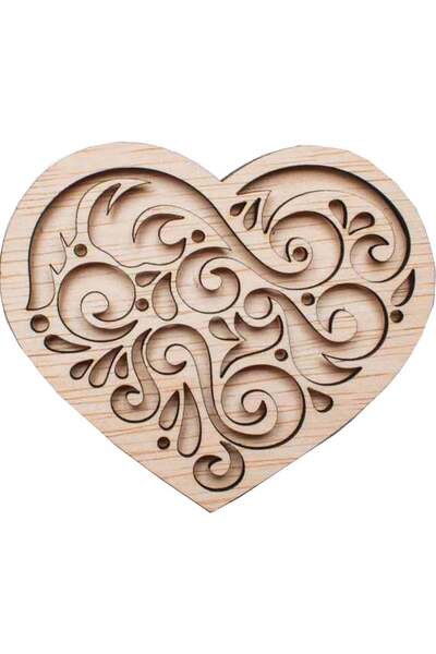 OEM Decor Inima cu Capac Blank HH1510 din lemn pentru Licheni - 20x17 cm