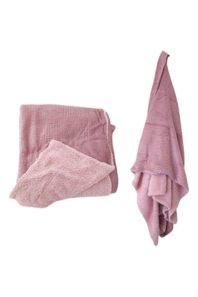 Generic Velvet Fur Blanket 200X220 CM Reversible Throw Bed Blanket for Relaxing and Sleeping