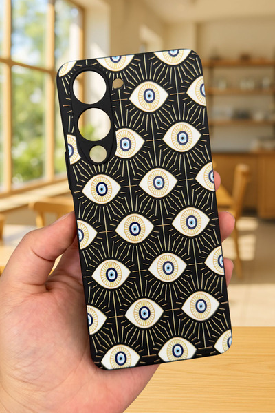 Vip Case VİVO Y19 Uyumlu EVIL EYE Desenli Silikon Darbe Emici Klasik Korumalı...