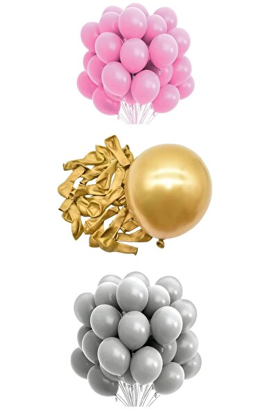 BİDOLUMUTLULUK Baby Yazılı Balon Kutusu Pembe Balon Konsepti Doğum Günü Kutla...