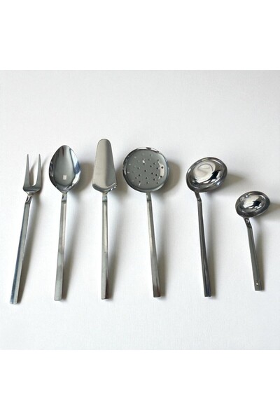 ENASHOP Simple 6-Piece Stainless Steel Serving Set