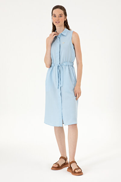 U.S. Polo Assn. Kadın Açık Mavi Dokuma Elbise 50306605-VR003