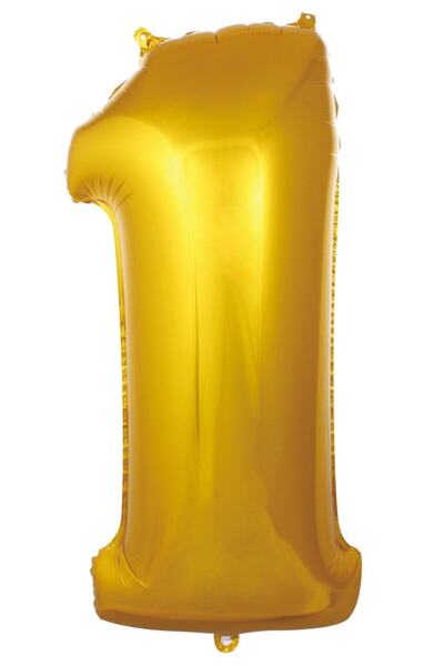EA HOME Foil Balloon 1 Number Helium Balloon 76 cm Gold Color - 1 Year Old Balloon - 1 Year Old Balloon - 1 Number Balloon