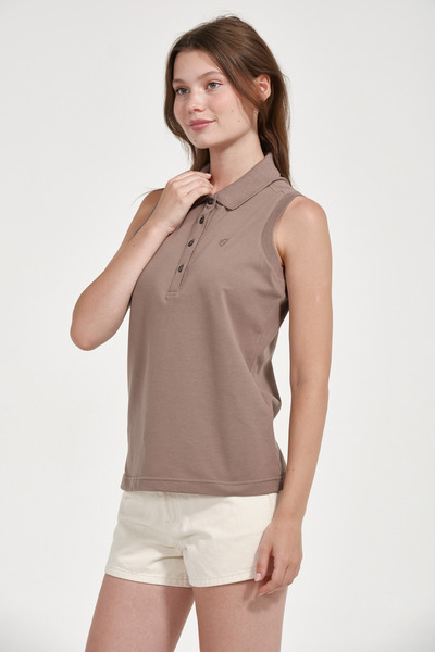 MSW Women's Regular Fit Sleeveless Polo