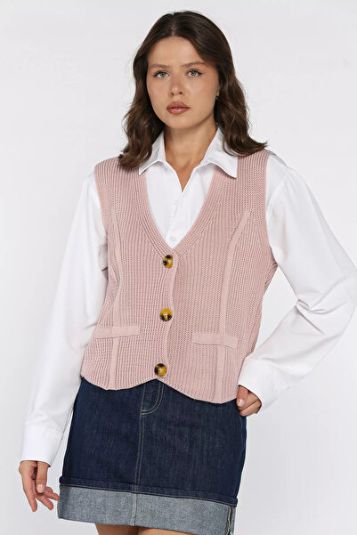 julude Powder Women's Buttoned Knit Vest (Available in S-M-L-Xl)
