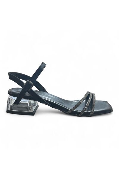 Firibu Stone Heeled Low Heel Evening Dress Shoes