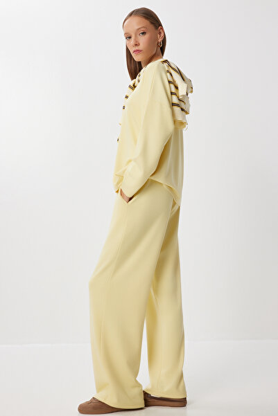 Lovelyİstanbul Comfortable Stretchy Modal Top and Bottom Set Lby0007 Yellow