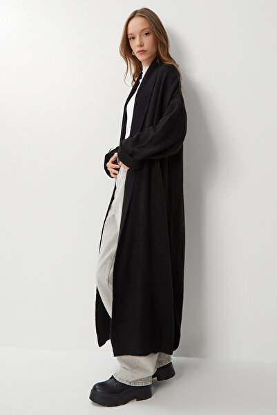 Lovelyİstanbul Oversize Uzun Triko Hırka LDD0129 SİYAH