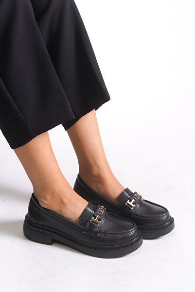 Riccon Women's Loafer 00121805 Black Skin