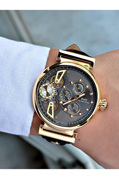 Romanson Otomatik Mekanizmalı 5 Atm Su Geçirmez Deri Kordon Çelik Kasa Erkek Kol Saati 1270