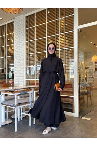 NS Moda Tesettür Ayça Set Black-Model 543