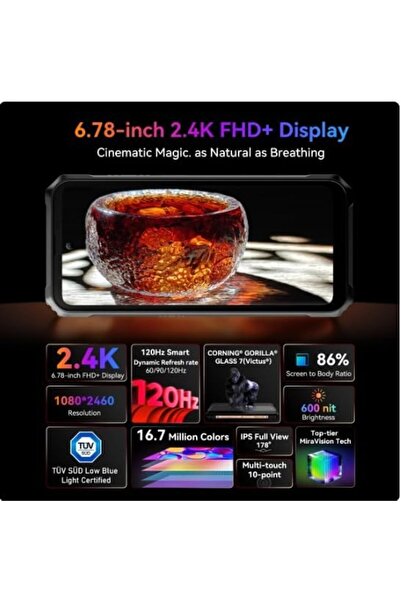 Blackview BL9000 PRO 5G Sturdy 6.78-inch FHD 24GBRAM512GBROM 8800mAh Android 14 NFC (Black)