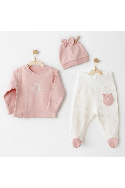 andywawa 3-Piece Baby Bodysuit Set Ac26086 Pink