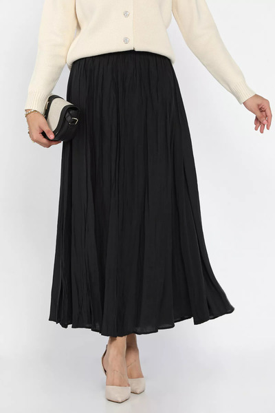 julude Black Elastic Waist Hijab Skirt