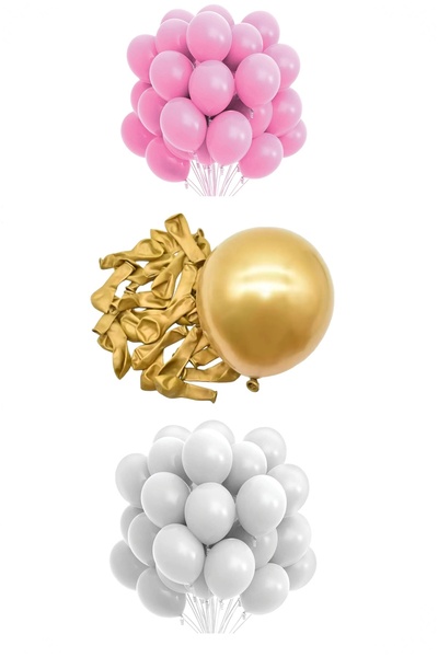 BİDOLUMUTLULUK Baby Yazılı Balon Kutusu Pembe Balon Konsepti Doğum Günü Kutla...