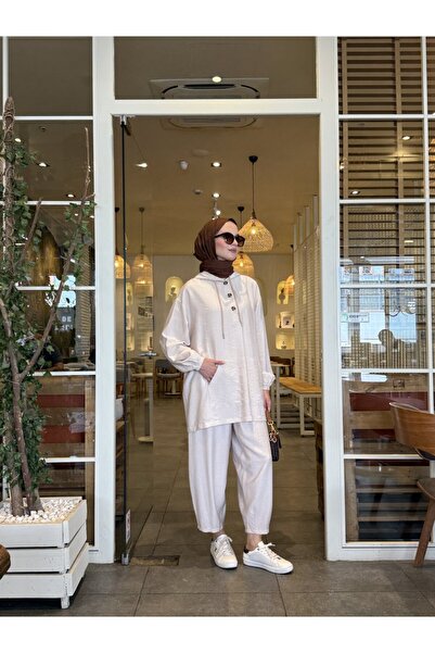 NS Moda Maya Hijab Set Cream-Model 534