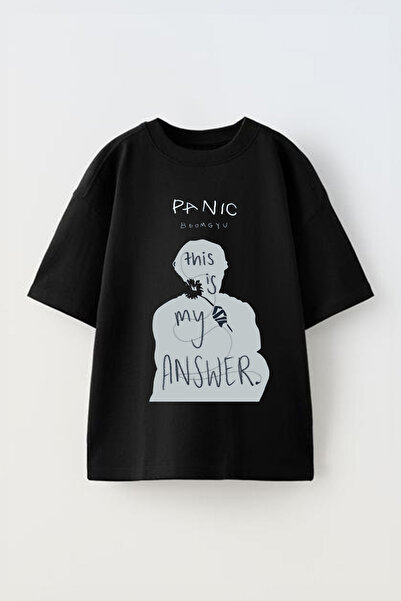 Anetos تي شيرت TXT 4 مطبوع من القطن باللون الأسود للجنسين