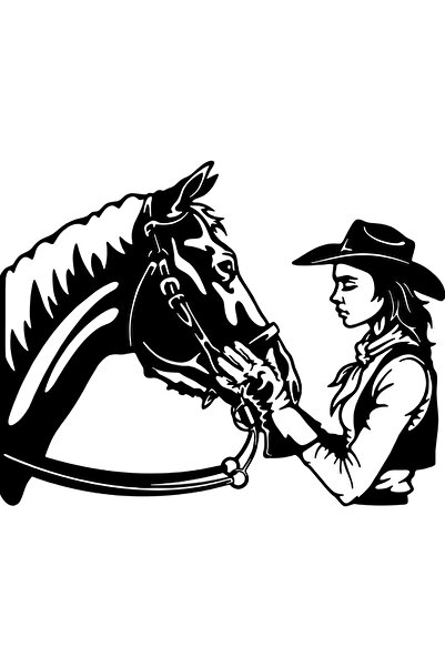 OEM Decor perete Fata cu Cal HH787 din lemn - 26 L x 20 H (cm)